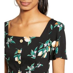 NEW All In Favor Lemon Print Short Sleeve Romper